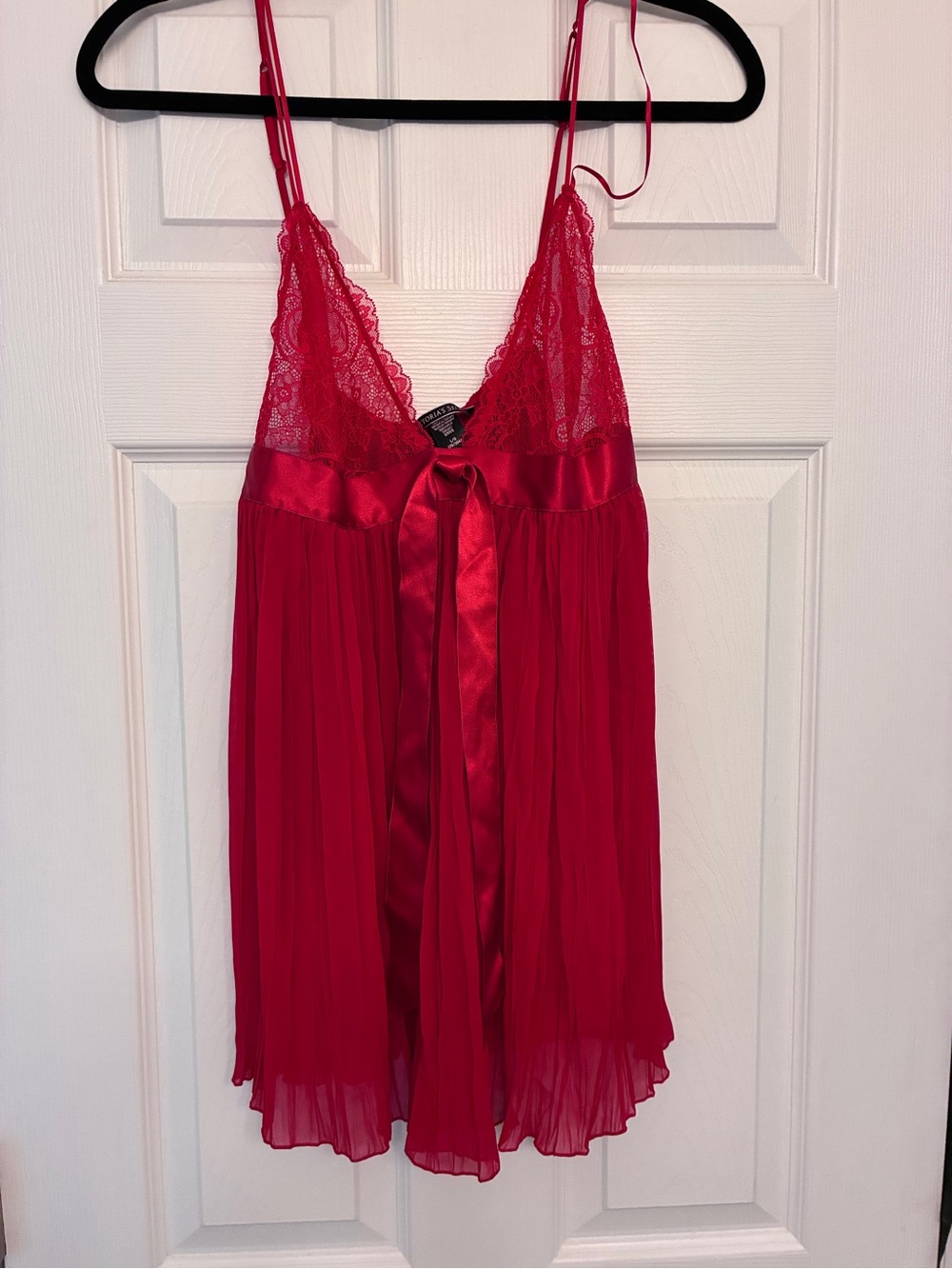 Victoria's Secret Red Lace & Satin Babydoll Chemise